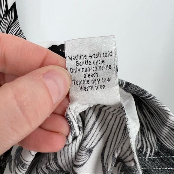 Talbots Floral Sleeveless Cocktail Party Wedding Dress size 2 petite black white - Picture 10 of 11